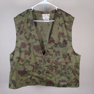 Penneys Foremost Vintage Camo Hunting Chore Vest Zip Up Streetwear Grunge